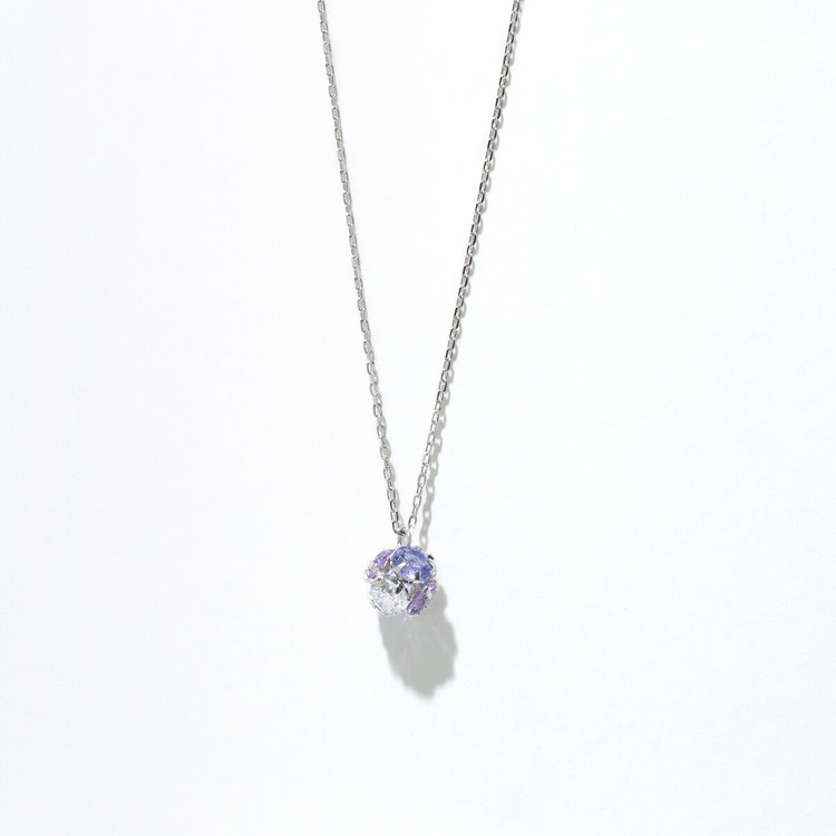 K10 ホワイトゴールド ロンデルネックレス（Lilac Purple）¥22,000 (税込)