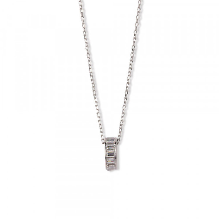シルバー ロジウムメッキ キュービックジルコニア ネックレス<br>BSPRB06334
